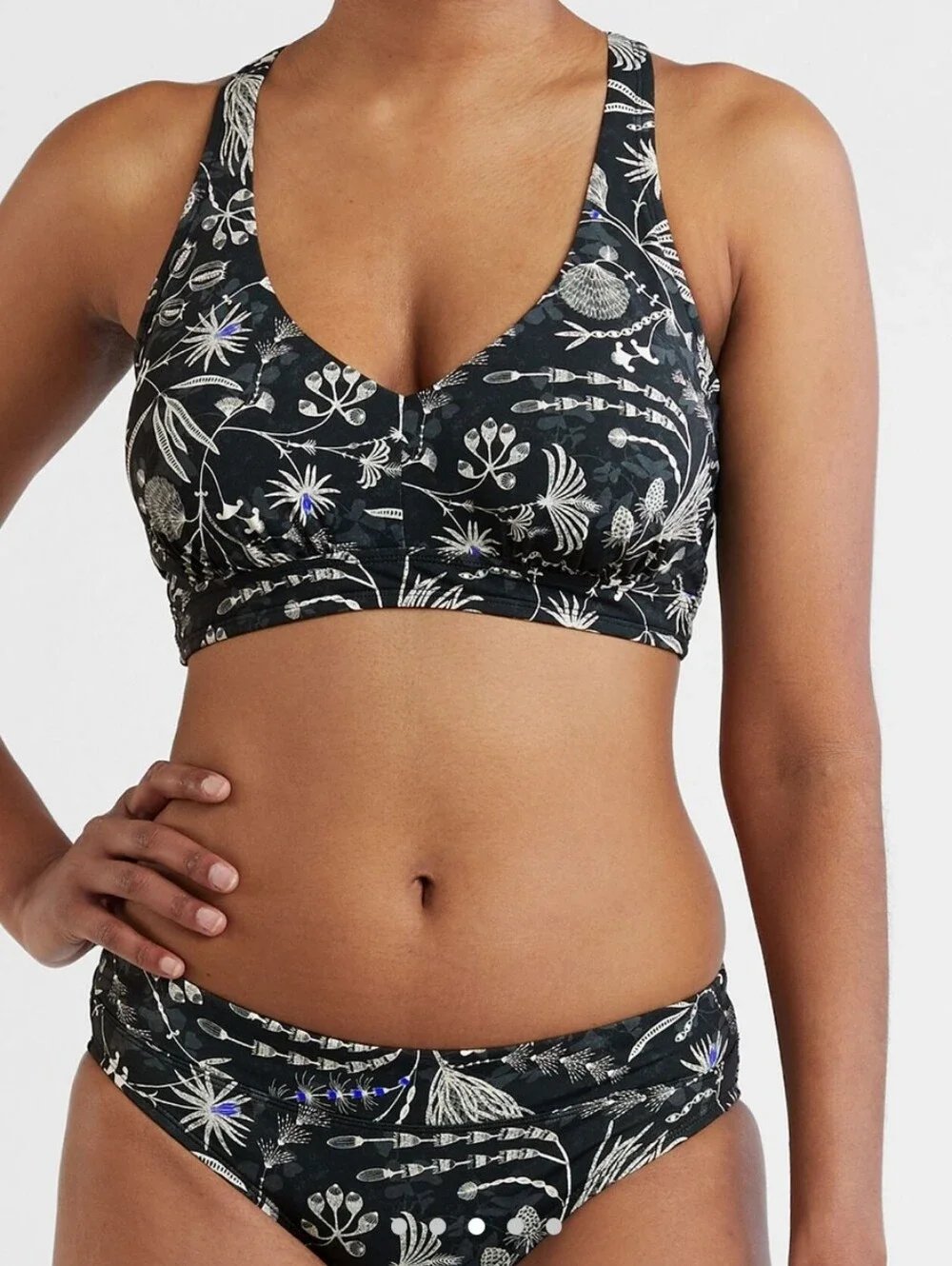 36D/M NWT Title Nine Bikini Set Underwire Grey Papyrus Swim Beach